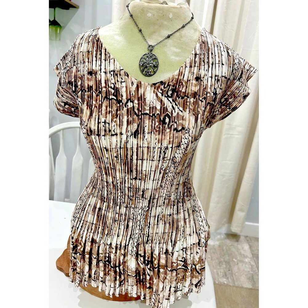 Vintage Y2K Silky Crinkle Top Forest Fairy Grunge Goblincore Witchy Whimsigoth M